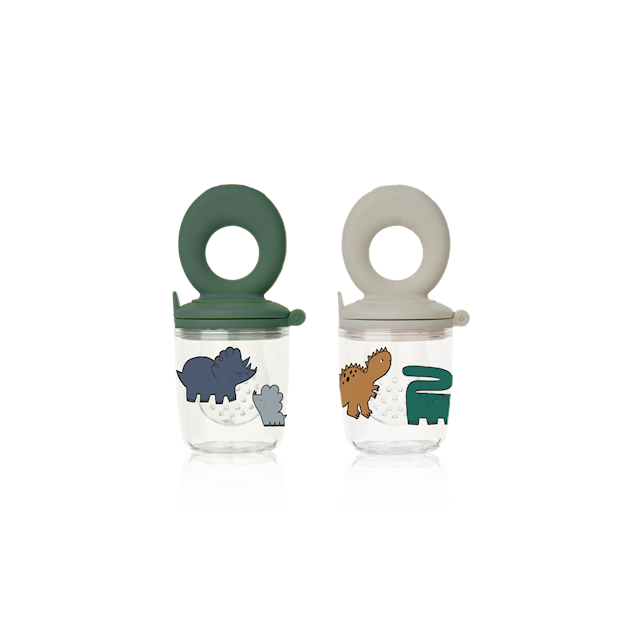 Miranda Food Feeder 2-Pack Dinosaurs/Mist Liewood