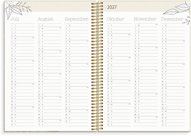 Produktbilde 7 for Kalender Life Planner 2026 A5 Bloom Beige Burde