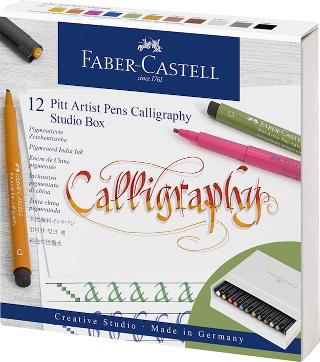 Produktbilde 1 for Kalligrafipenn Pitt artist pen Calligraphy 12-pack
