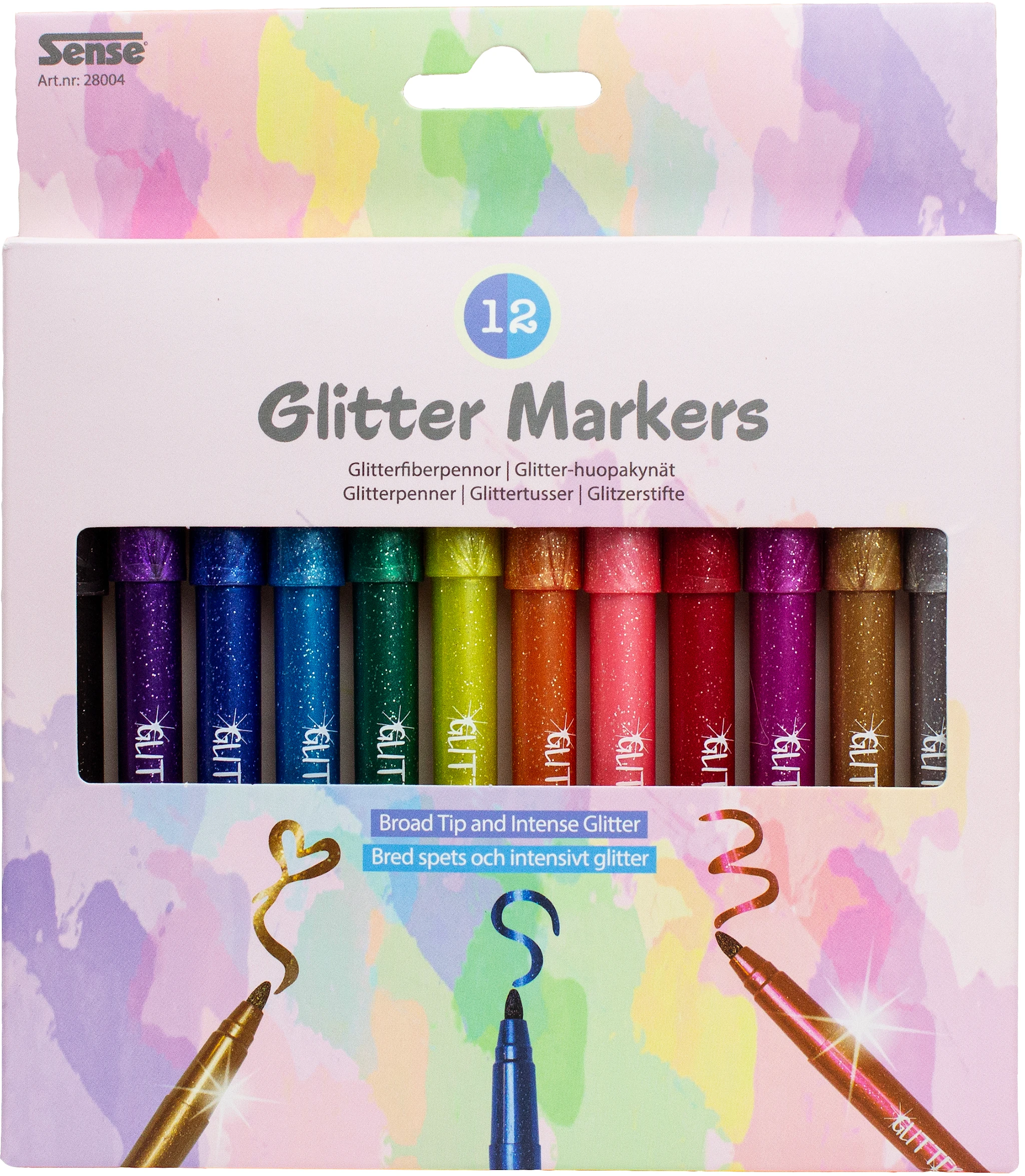 Produktbilde for Glitterpenner 12 stk. Sense
