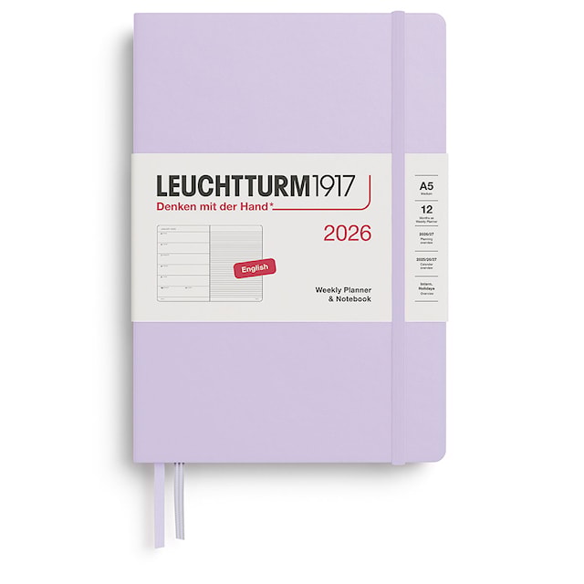 Weekly Planner & Notebook 2026 A5 Lilac Leuchtturm1917