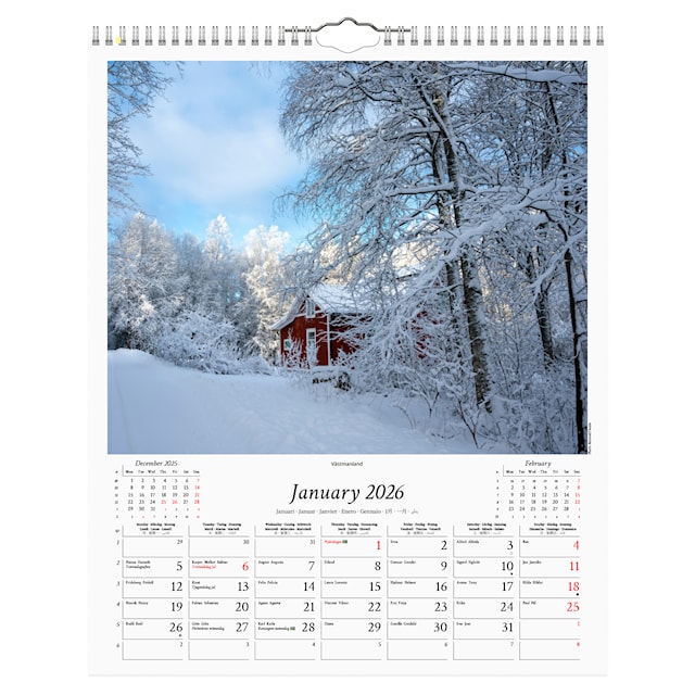 Produktbild 2 för Väggkalender Swedish Nature 2026