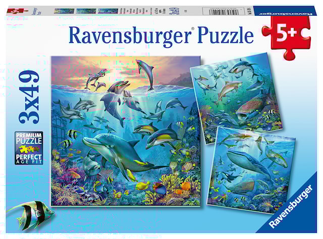 Livet i havet Pussel 3x49 bitar Ravensburger