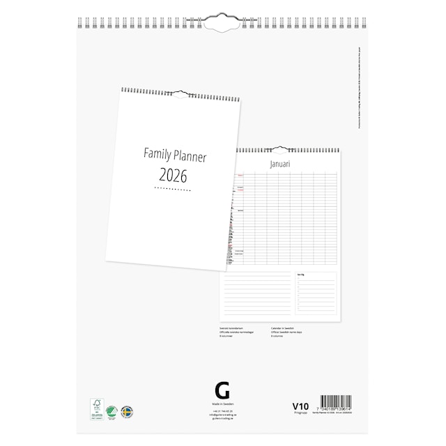 Produktbild 2 för Family Planner A3 8 kolumner 2026