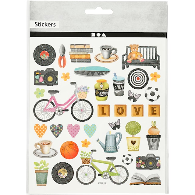 Produktbilde 2 for Klistremerker, fritid, ark 15x16,5 cm, 1 ark