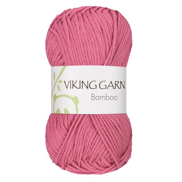 Bamboo Garn Bomullsmix 50 g Cerise 663 Viking Garn