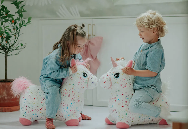 Produktbild 3 för Hoppdjur Häst Regnbåge KREA