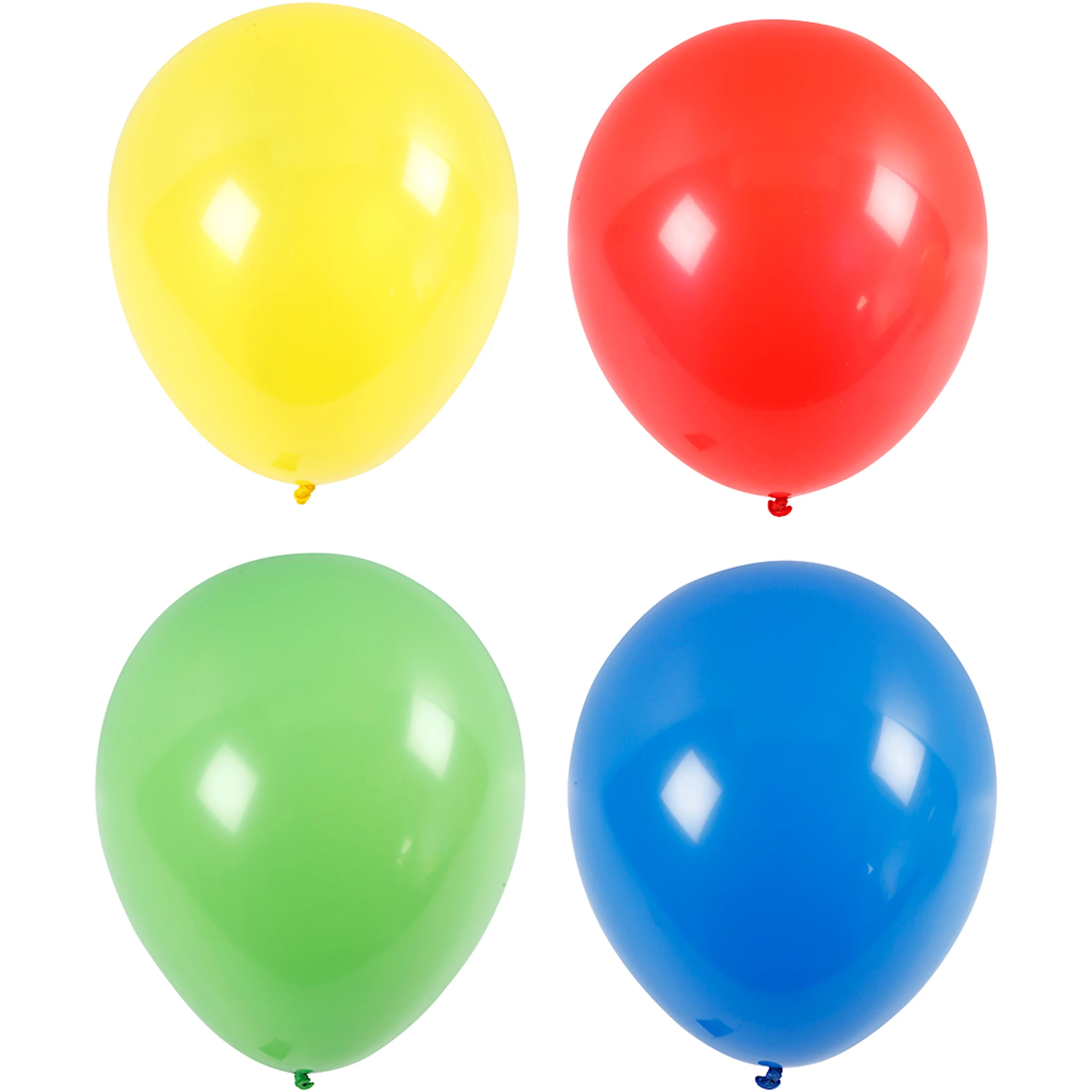 Produktbilde for Ballonger, Stor, dia. 41 cm, blå, grønn, rød, gul, 4 stk./ 1 pk.