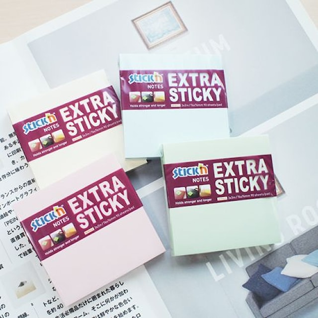 Produktbild 2 för Notisblock Extra Sticky Pastell 76x76 90 blad 6-pack