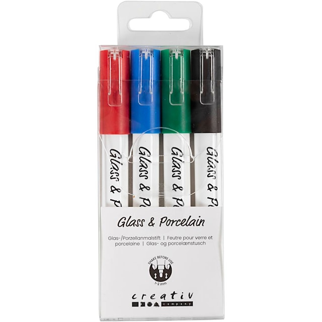 Produktbild 6 för Glas- och porslinstusch Svart, Blå, Grön, Röd 4-pack Creative Company