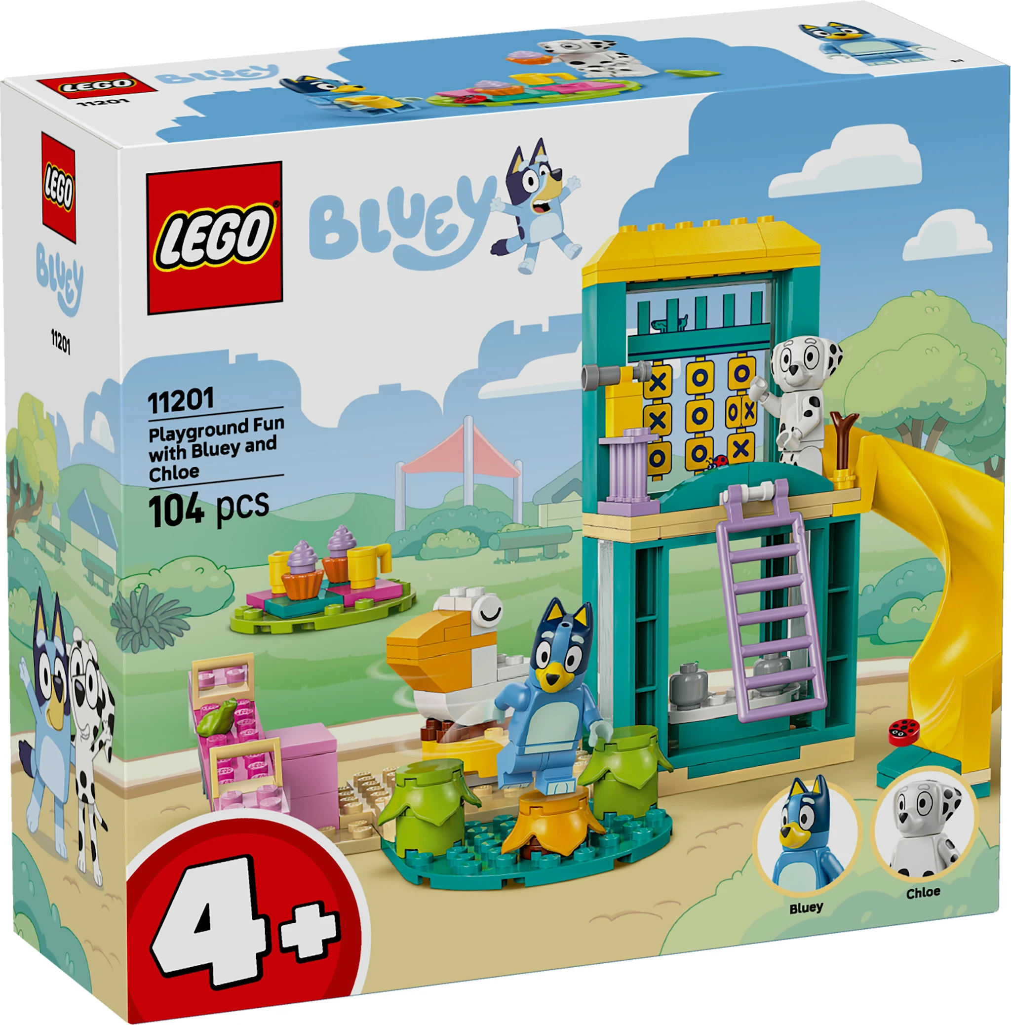 Produktbild för Skoj på lekplatsen med Bluey och Chloe LEGO® Bluey (11201)