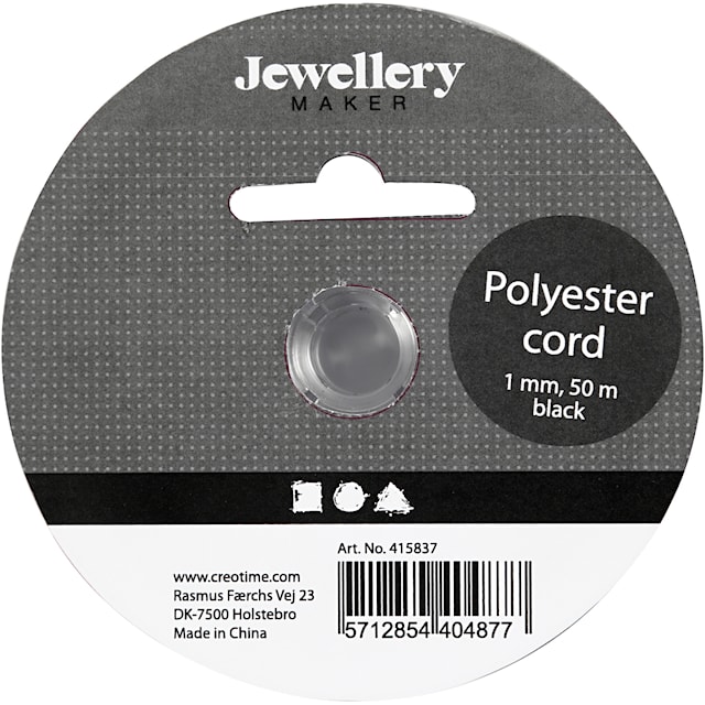 Produktbild 3 för Polyestersnöre Svart 1 mm 50 m