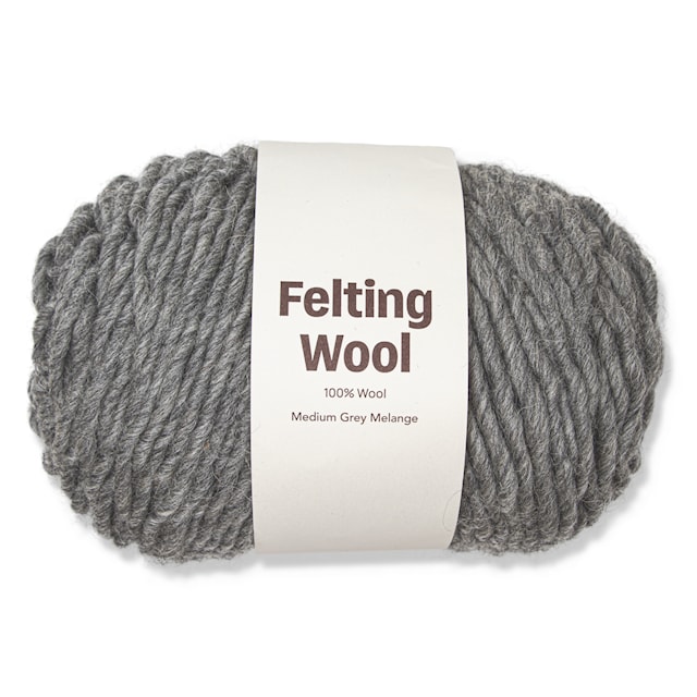Felting Wool 100 g Medium Grey Melange A114 Adlibris