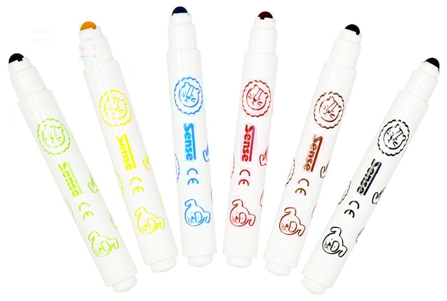 Produktbild 2 för Småtting Tuschpennor från 2 år 6-pack Sense