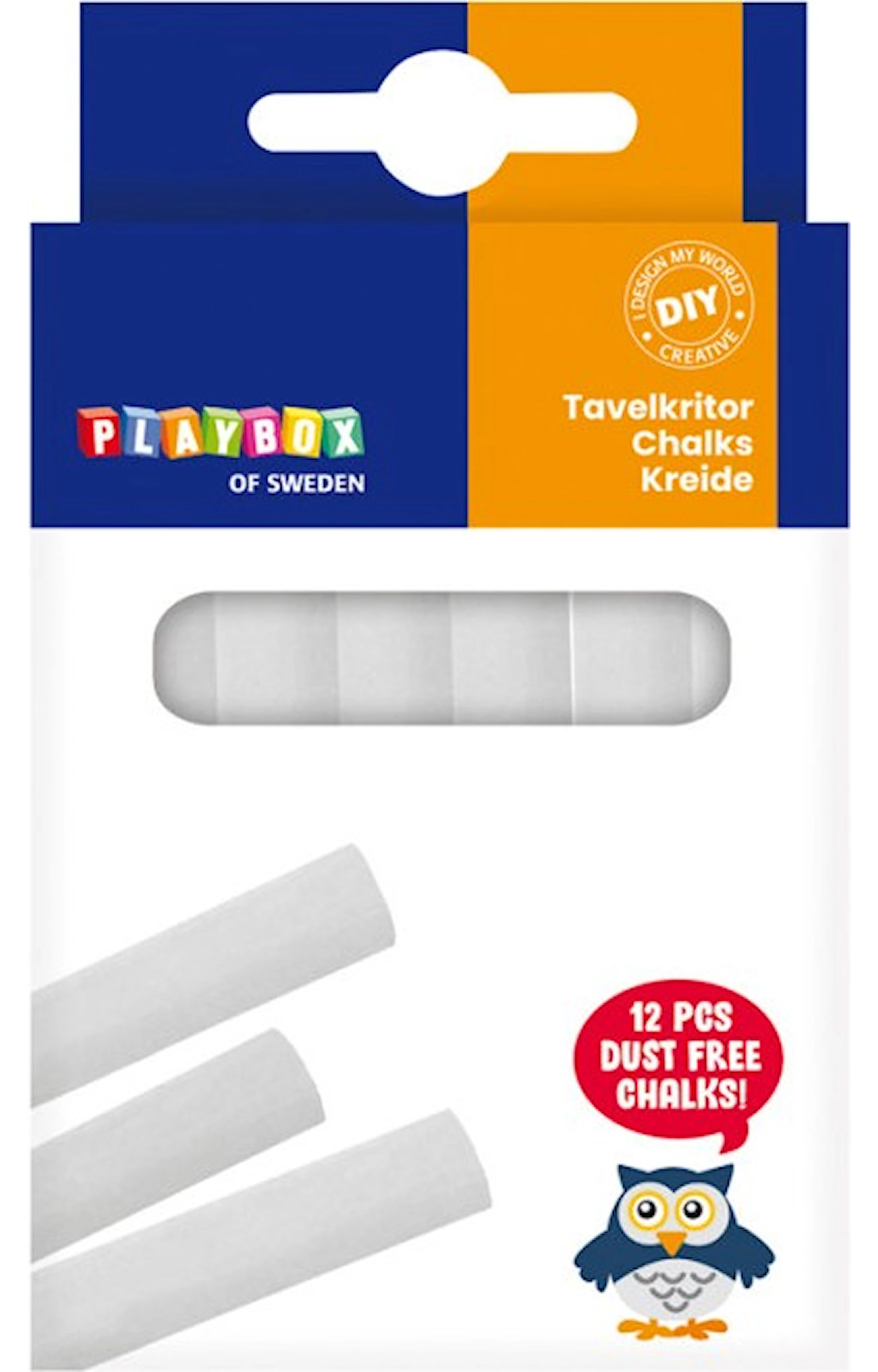 Produktbild för Tavelkritor vita 12-pack Playbox
