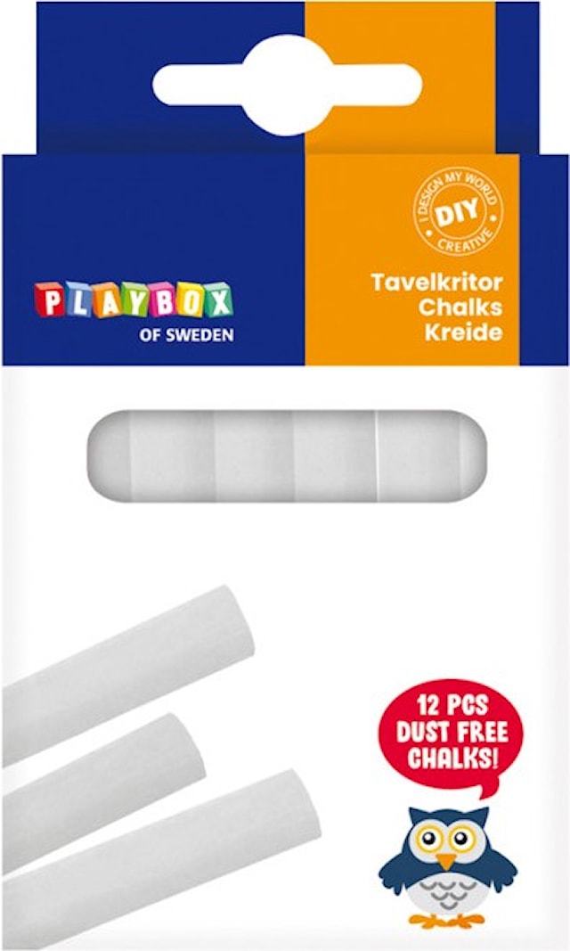 Tavelkritor vita 12-pack Playbox