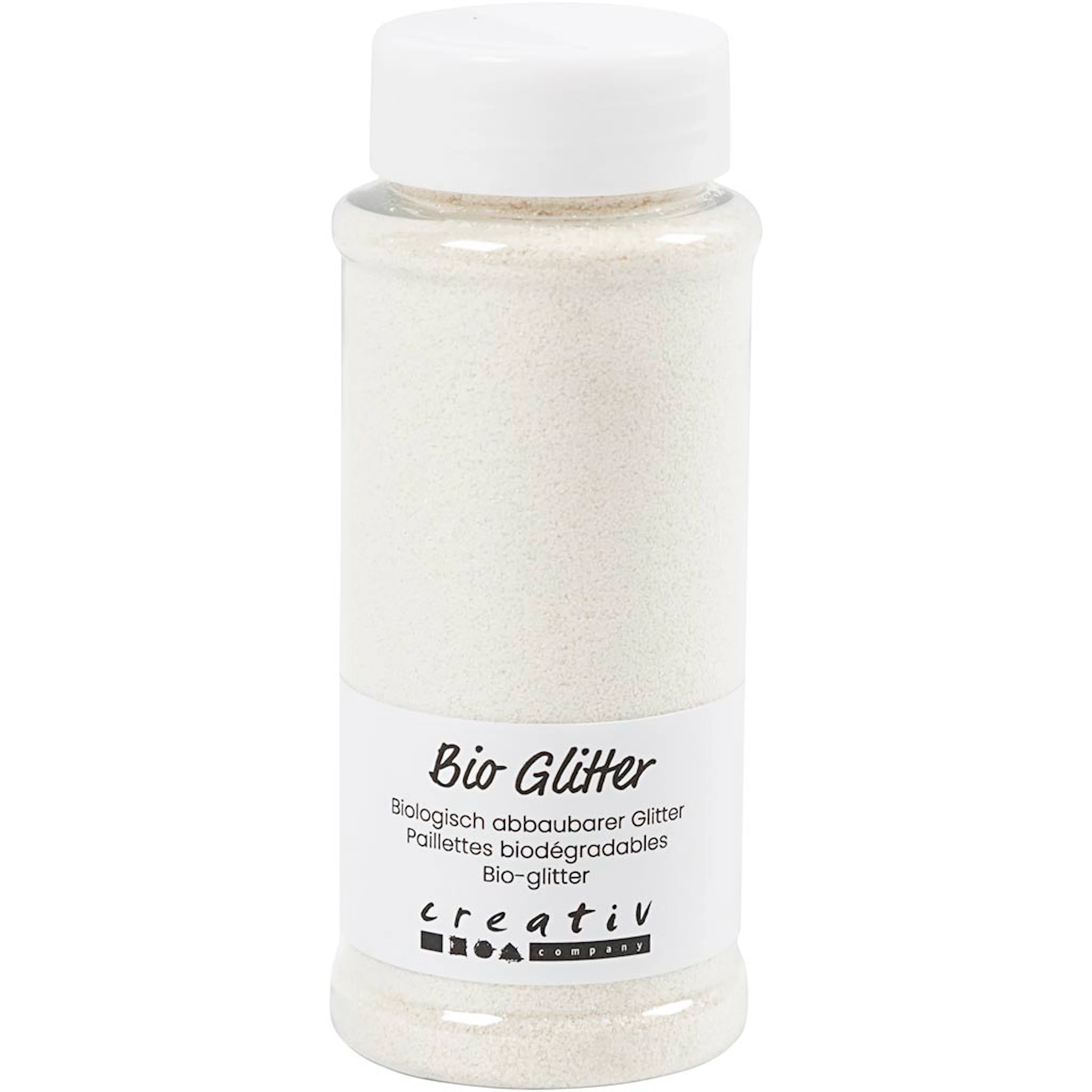 Produktbilde for Biologisk nedbrytbart glitter, hvit, 140 ml/ 1 boks