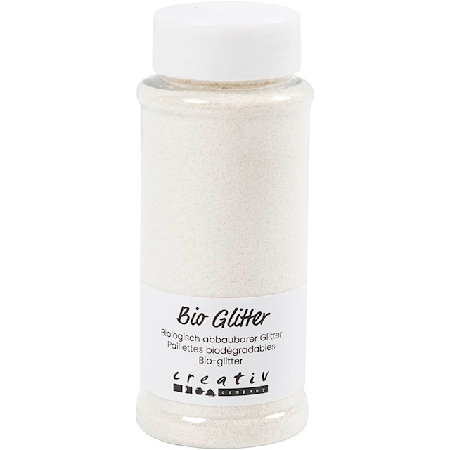 Produktbilde 1 for Biologisk nedbrytbart glitter, hvit, 140 ml/ 1 boks