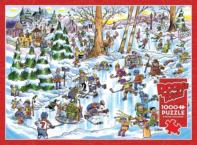 Produktbilde 1 for Puslespill DoodleTown: Hockey Town 1000 brikker, Cobble Hill