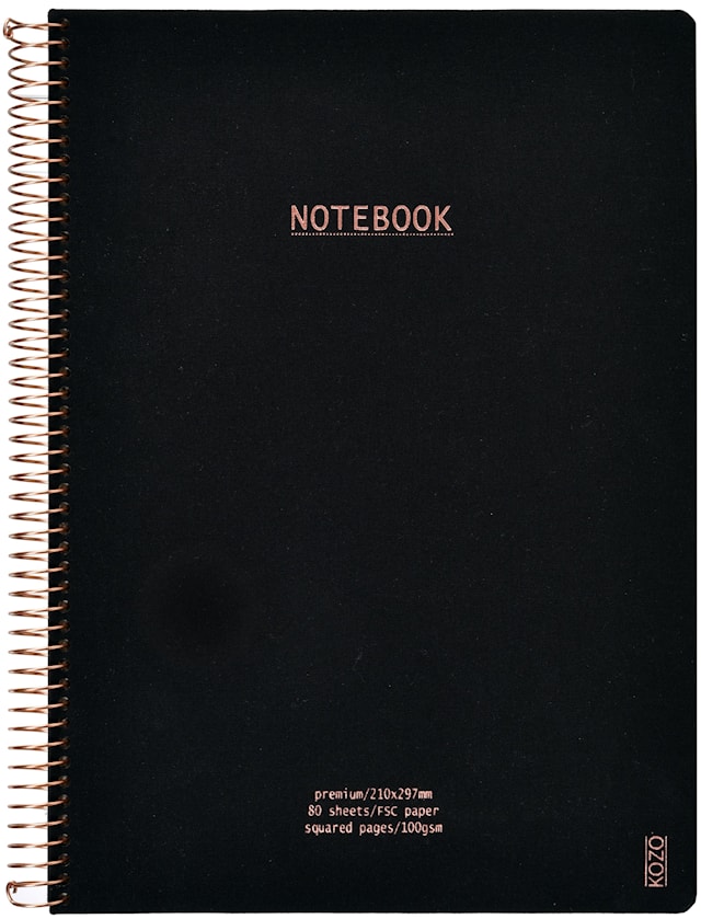Produktbilde 1 for Notatbok A4 Rutet Premium Black KOZO