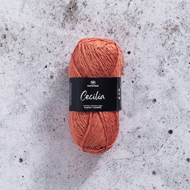 Cecilia Garn Lin- og bomullsmix 50 g rust 39 Svarta Fåret