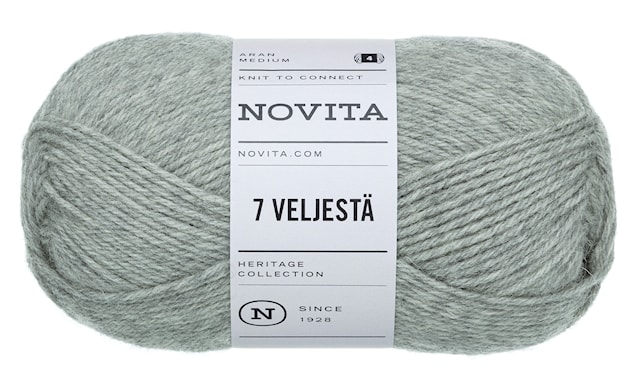 7 Veljestä Lanka Villasekoite 100 g kivi 043 Novita