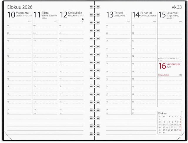 Tuotekuva 2 - Kalenteri 2026 Exclusive musta muovikansi 83x127 mm Burde