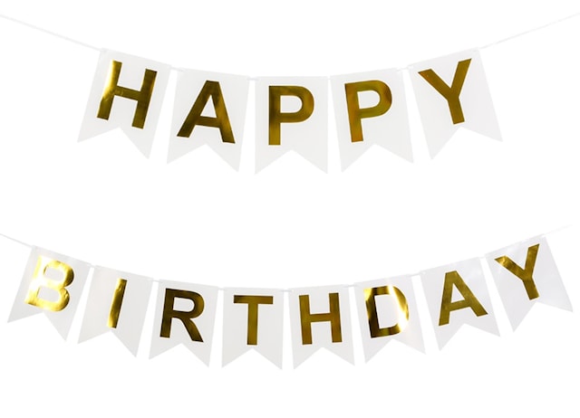 Produktbilde 1 for Flag Banner Happy Birthday White