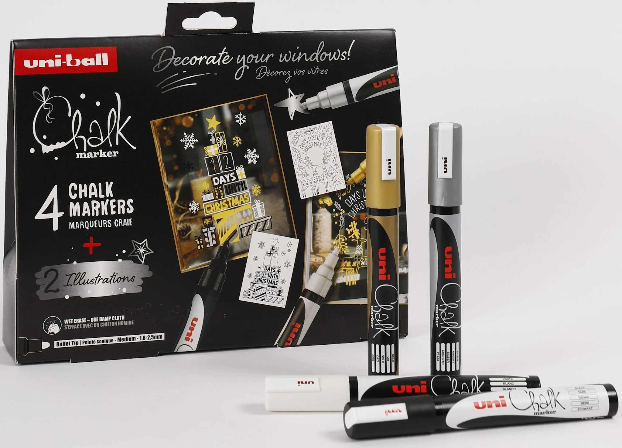 Produktbild för Julset Chalk Marker märkepenna PWE-5M 5-pack Posca