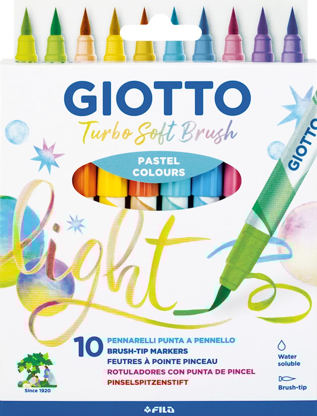 Produktbild 1 för Brushpen Pastellfärger 10-pack Giotto Turbo