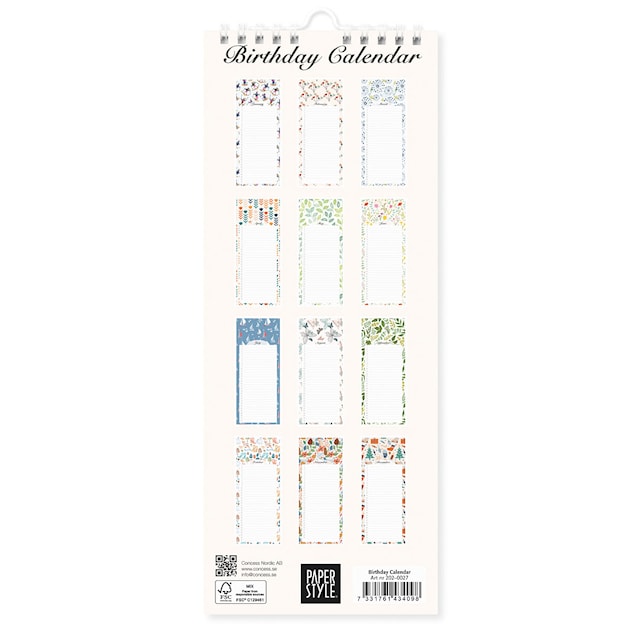 Produktbild 6 för Födelsedagskalender Vägg Paperstyle