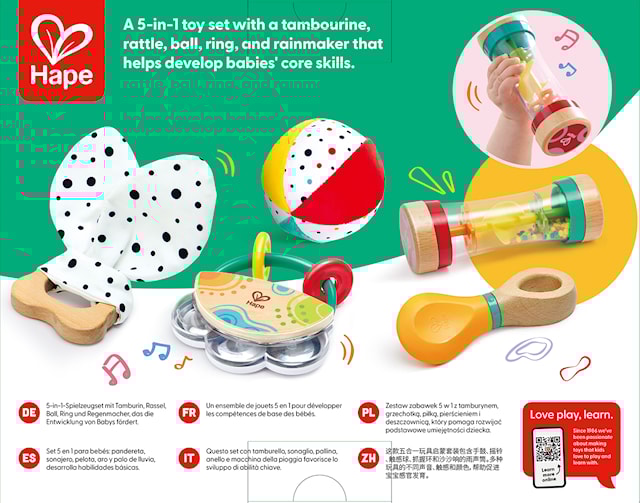 Produktbilde 7 for Hape 5-i-1 sensorisk lekesett for baby