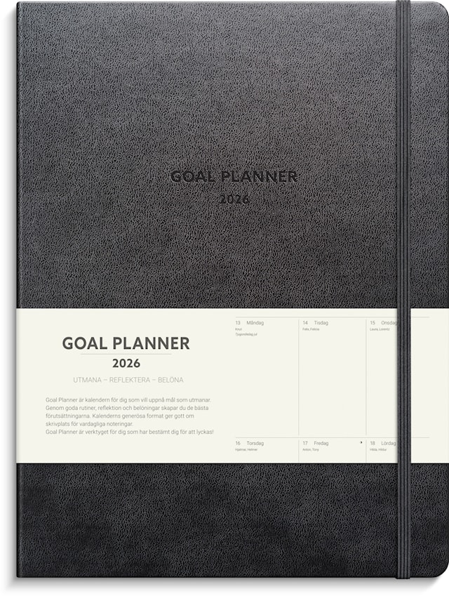 Produktbild 1 för Kalender 2026 Goal Planner Svart Burde