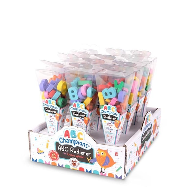 Produktbild 2 för Suddgummi Bokstäver ABC 1,8 cm blandade färger 26-pack Trendhaus