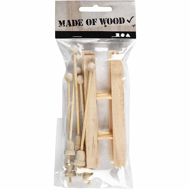 Produktbilde 2 for Ski med staver, str. 11x3,8 cm, 3 par/ 1 pk.