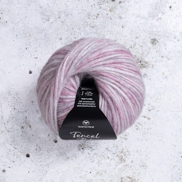 Tencel Blow alpakka-miks garn 50g Pink Candied Floss 092 Svarta Fåret