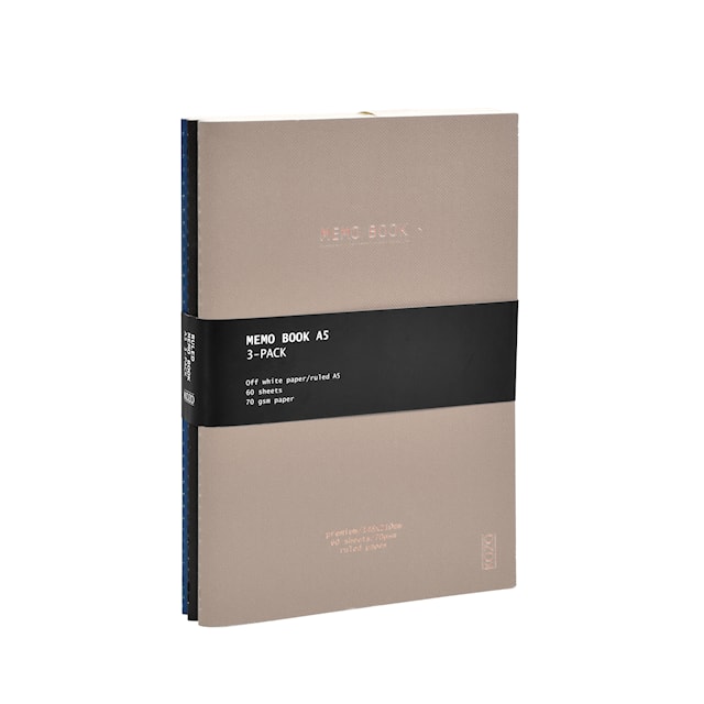 Produktbilde 1 for Skrivehefte A5 3-pakning Navy Black Sand KOZO