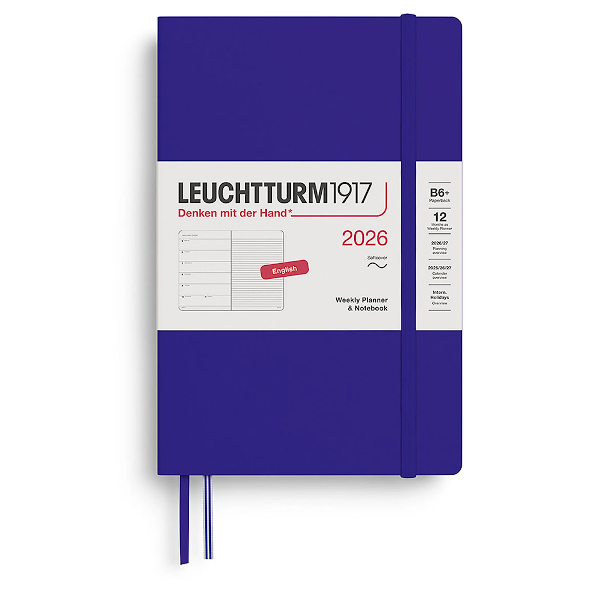 Tuotekuva ille Weekly Planner & Notebook 2026 B6 Soft Ink Leuchtturm1917