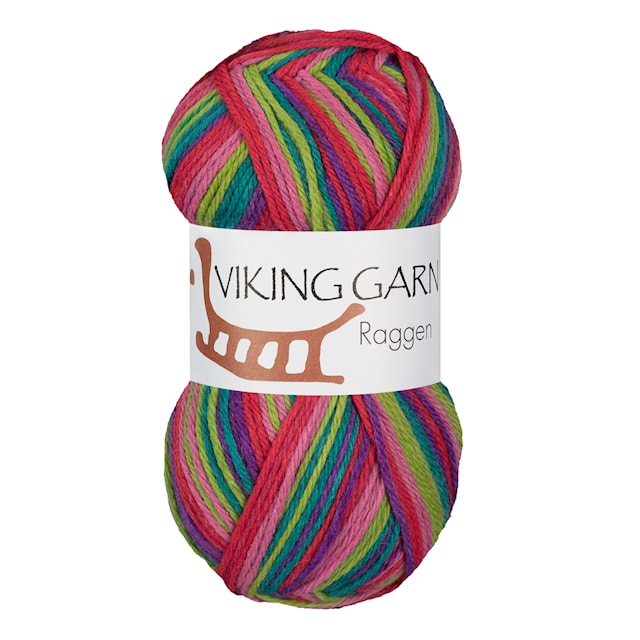 Produktbilde 1 for Raggen 150 g Multi rosa/grön 738 Viking Garn