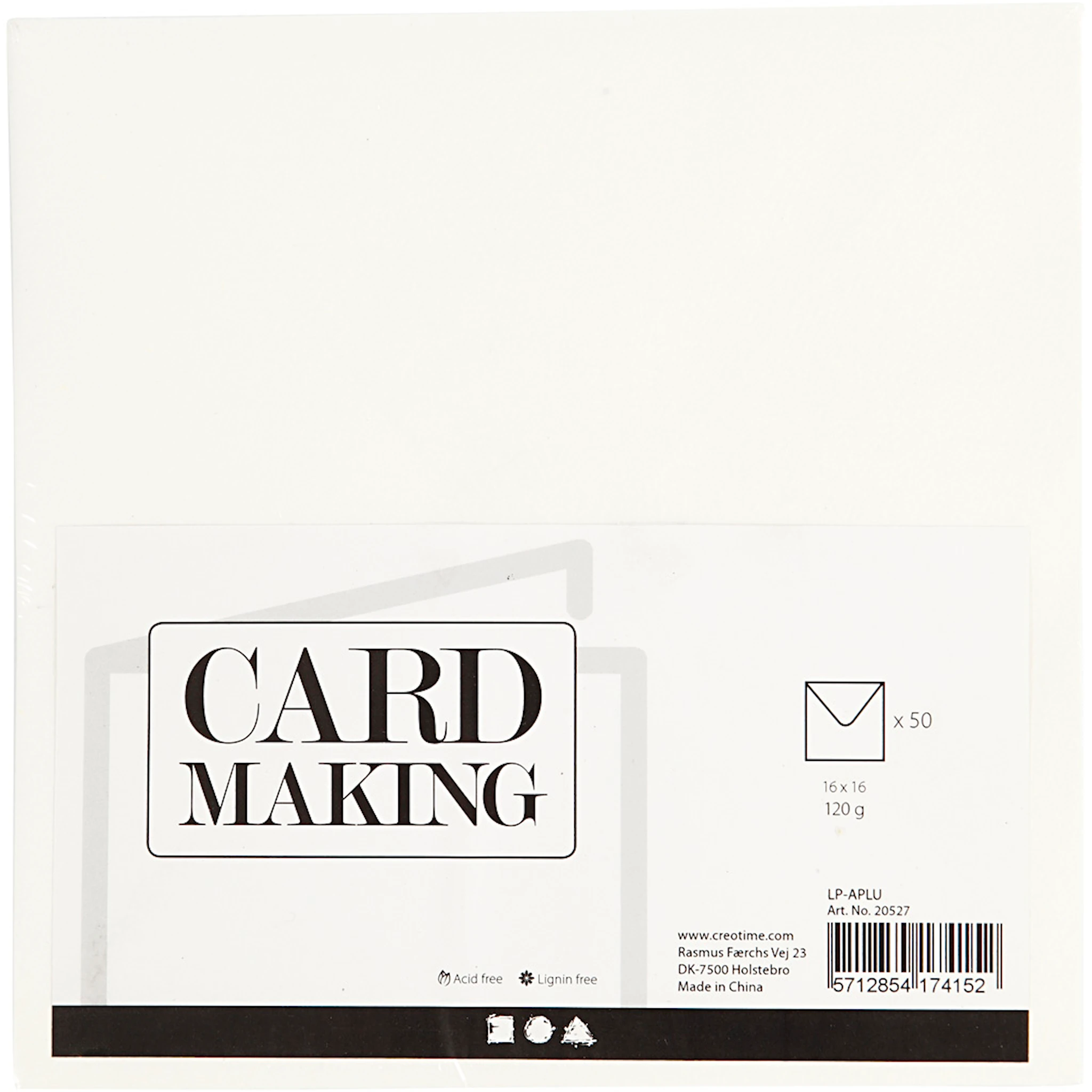 Tuotekuva ille Kirjekuoret, kirjekuoren koko 16x16 cm, 120 g, luonnonvalkonen, 50 kpl/ 1 pkt