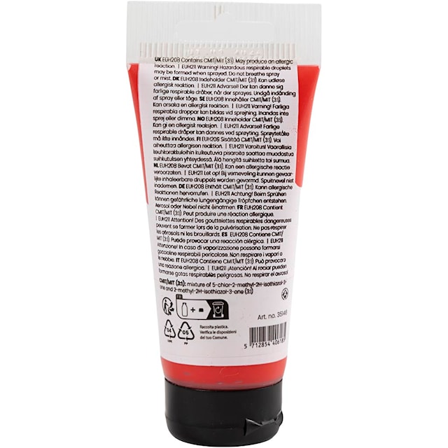 Produktbilde 3 for Akrylmaling, halvblank, semi opaque, cadmium rød, 75 ml/ 1 fl.