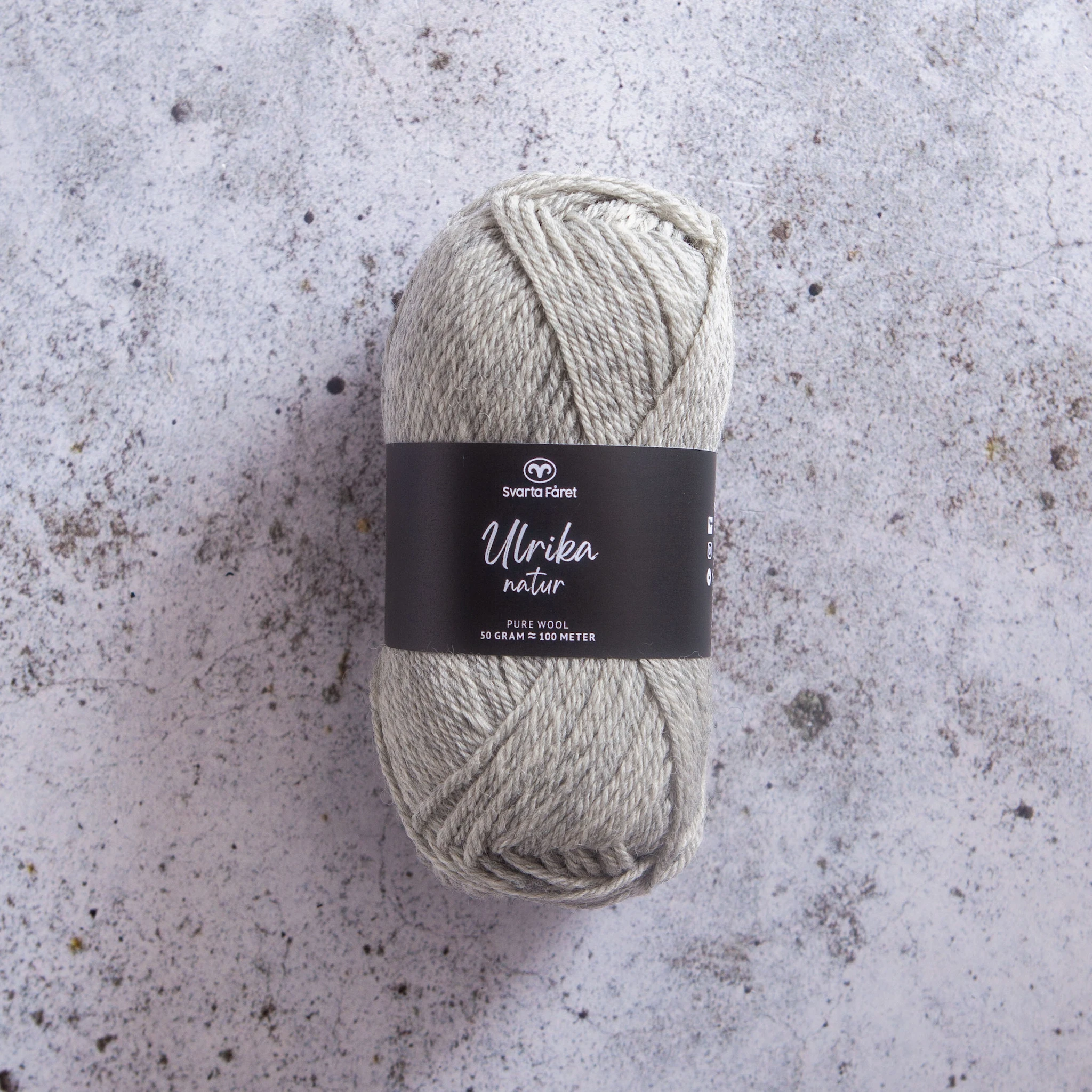 Produktbild för Ulrika Natur Ullgarn 50 g Svarta Fåret