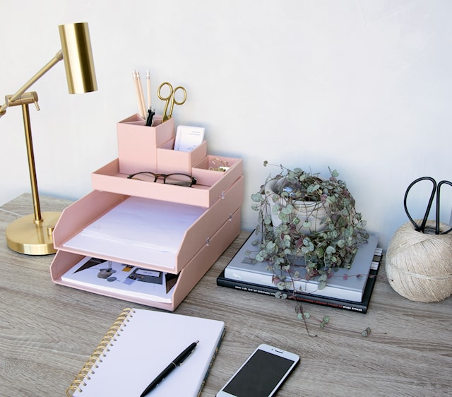 Produktbild 5 för Skrivbordsförvaring 4 delar Dusty Pink Bigso Box of Sweden