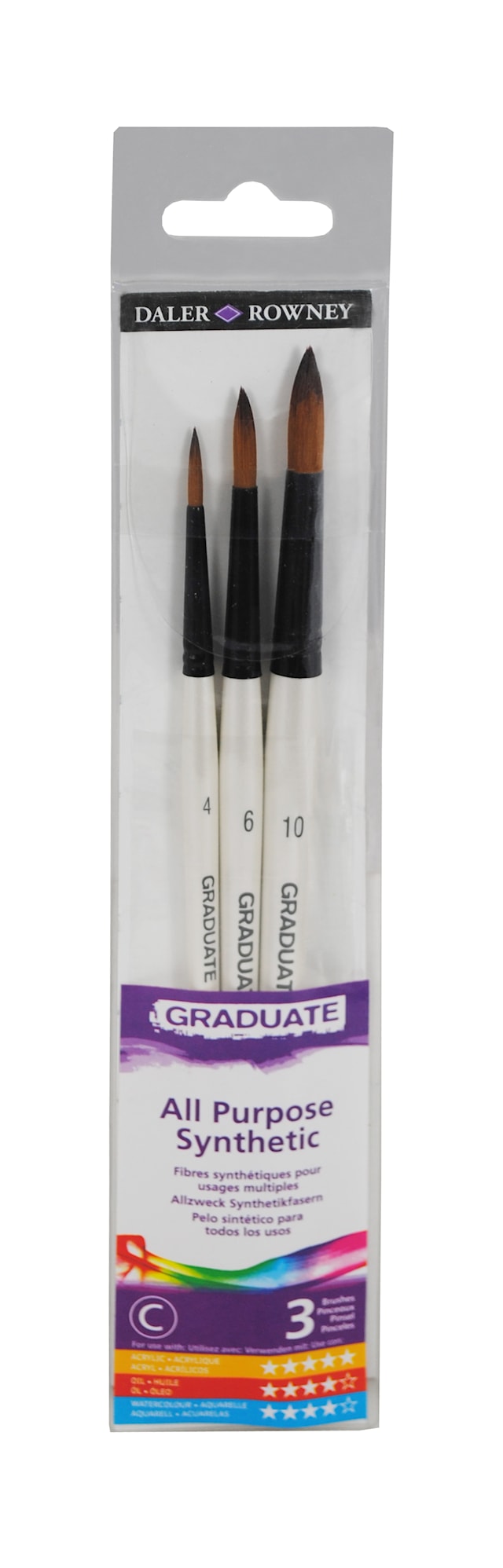 Penslar Mixed Media runda 3-p, Daler-Rowney Graduate