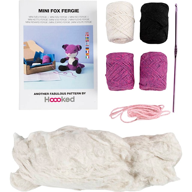 Produktbilde 4 for DIY Kit Amigurumi, Rev, svart, plomme, 1 pk.