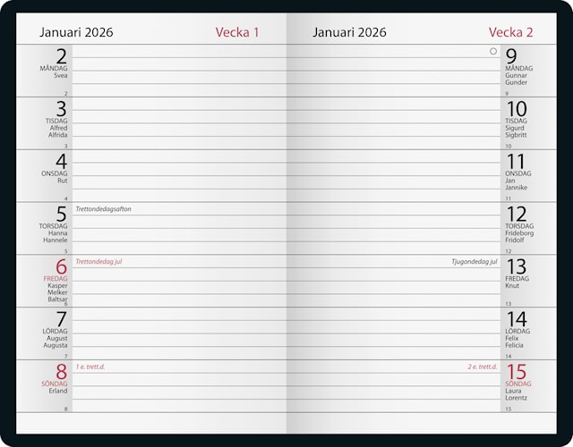 Produktbild 2 för Kalender Notes 2026 Blå Almanacksförlaget