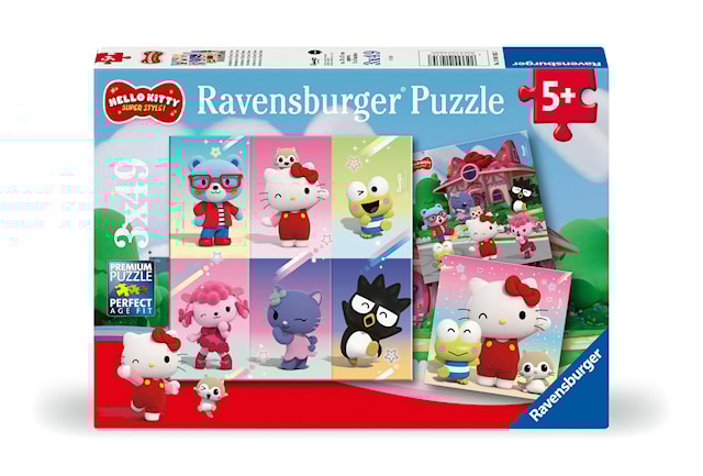 Produktbilde 1 for Puslespill Hello Kitty Super Style 3x49 brikker, Ravensburger