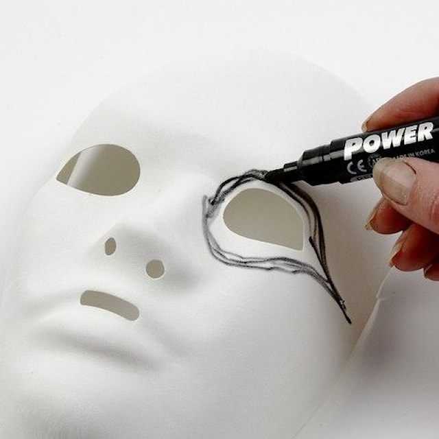 Produktbilde 1 for Helmaske, H: 17,5 cm, B: 14 cm, hvit, 1 stk.