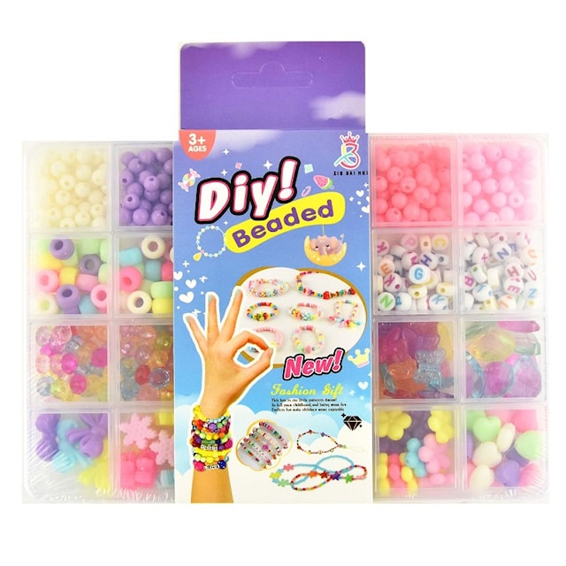 Produktbild 2 för Pärlset 18 olika design i plastetui 600-pack Robetoy