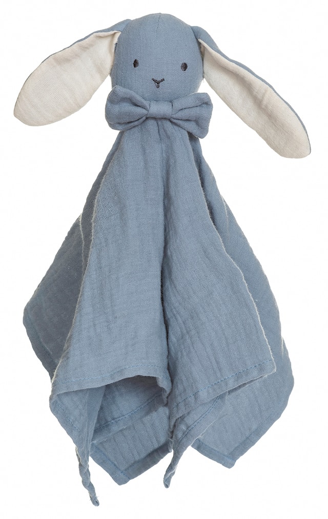 Produktbild 1 för Diinglisar Snuttefilt Kanin Muslin blå Teddykompaniet